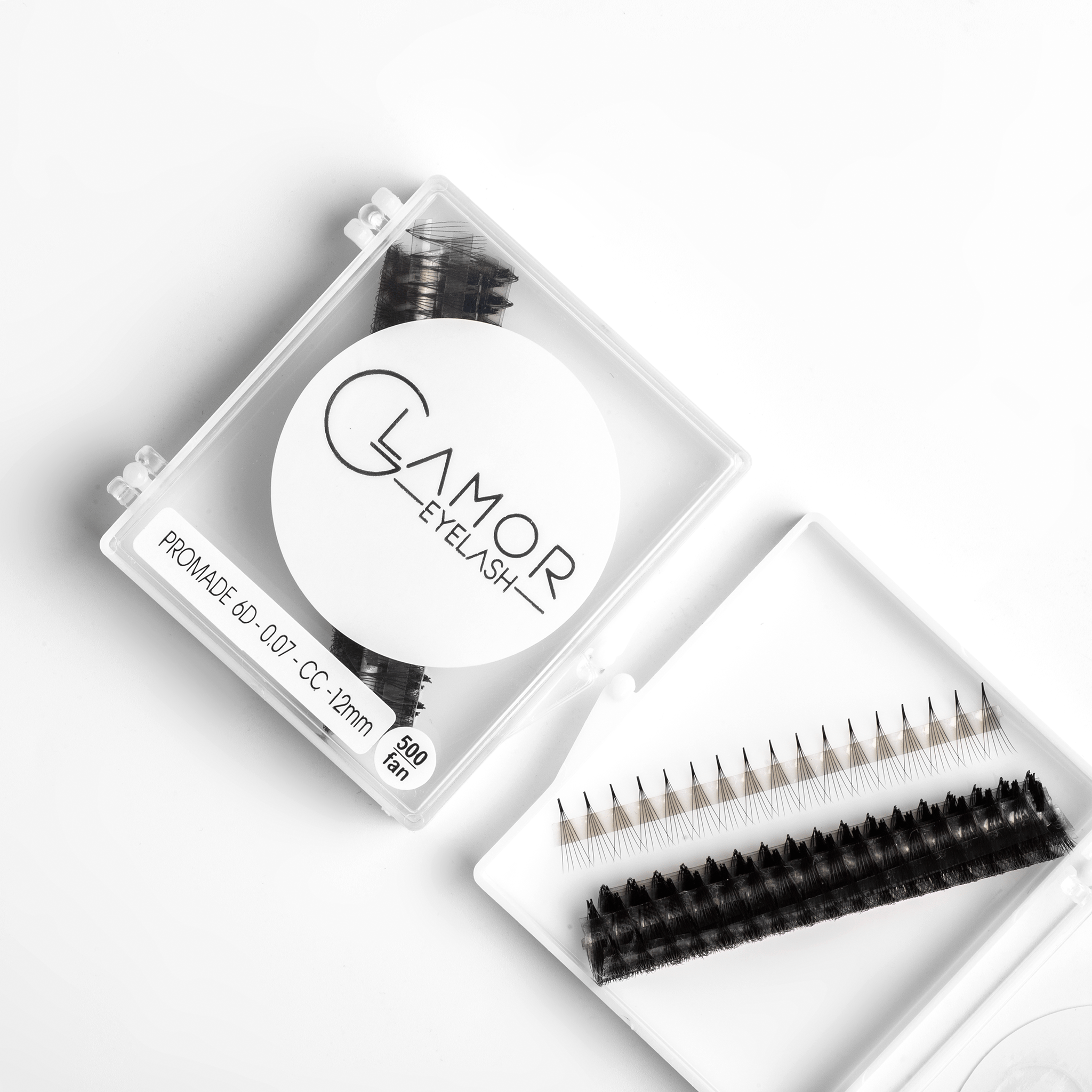 6D Ultra-speed Promade fans GLAMOREYELASH 500 FANS Promade Natural Fans Eyelashes Extensions | Handmade Individual Lashes 0.07mm of Mink Lashes - GlamorEyelash